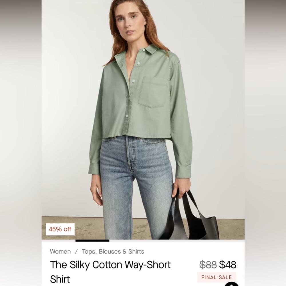 Everlane | M | Way Short Shirt in Light Green
